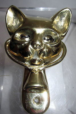 Cat  Kitten Retro Winking Eyes Door Knocker in solid Brass 1970's