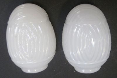 Glass classic bird cage feeders transparent opal white glass a pair2 pieces