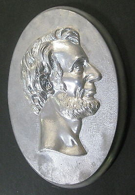 Vintage Abraham Lincoln Large Metal Wall Plaque