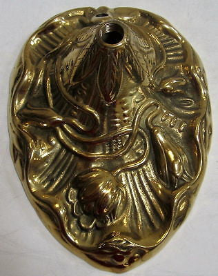 Art Nouveau student lamp solid polished brass lamp base