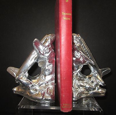 DC-3 - Airplane Bookends Art Deco in Unfinished Aluminum Made in USA a pair