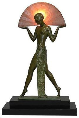 Max Le Verrier replacement frosted glass lamp globe art deco shade Egyptian lamp