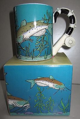 Catfish Fish Coffee Mug Cup Ceramic  c1992 very large 13 ounces