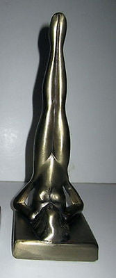 Frankart Standing Nymphs Bookends,Art Deco  in Brass metal  9-1/4" Tall a paIR