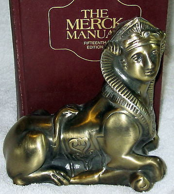 Uniquie large Egyptian sphinx statue brass metal USA