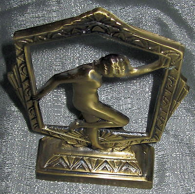 Frankart style flapper nymph art deco in brass lamp base body USA