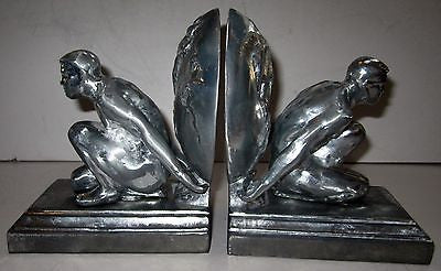 Frankart Style Atlas Male Bookends Art Deco Heavy Polished Aluminum GAY IntereST