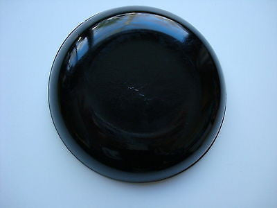 Frankart Original Art Deco Nymph Ashtray 4-1/8" Black Amethyst Glass Insert rare