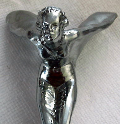 Flying lady with wings Rolls auto car hood ornament mascot polish alumiinum USA