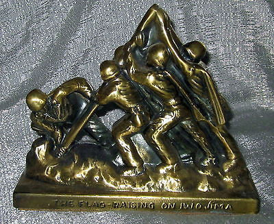 USMC WWII Iwo Jima monument statue brass metal very heavy USA made no flag