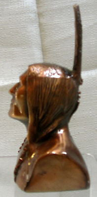 American Indian figure bank copper metal made in the USA