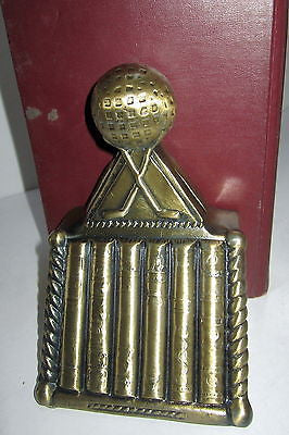 Golf ball and books brass metal bookends a pai all metal made in the USA