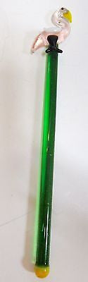 4 pcs Flamingo lead crystal glass cocktail sticks stix drink 4 stirrers