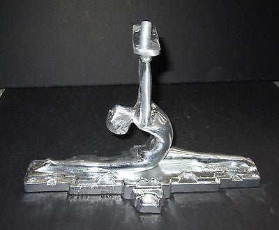 Frankart style "NuArt"Art Deco Lamp Base Nymph Doing a Split Aluminum metal USA