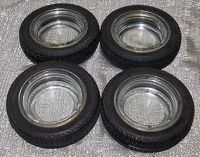 Car tire ashtray auto in glass and rubber Optimo Hancock K006