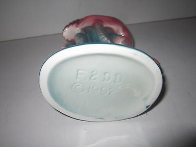 Flamingo a vase or pencil cup old ceramic 6" tall beautiful colors