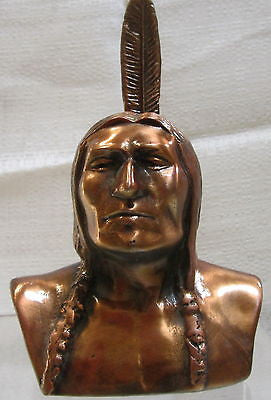 American Indian figure bank copper metal made in the USA
