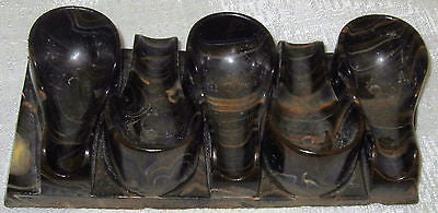 Bakelite Catalin Mottled CHOCOLATE Smoking Pipe Rest casting set of 5 Unfinished