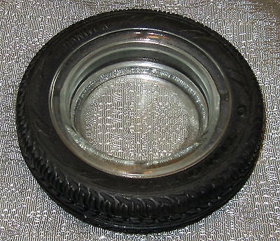 Car tire ashtray auto in glass and rubber Optimo Hancock K006
