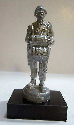 WWII U.S. Army Airborne paratrooper figure vintage soldier USMC aluminum USA