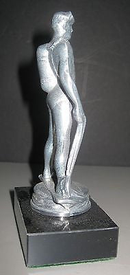 Scuba Diver classic figure vintage aluminum marble base skin dive spear gun USA