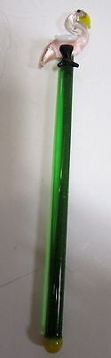 4 pcs Flamingo lead crystal glass cocktail sticks stix drink 4 stirrers