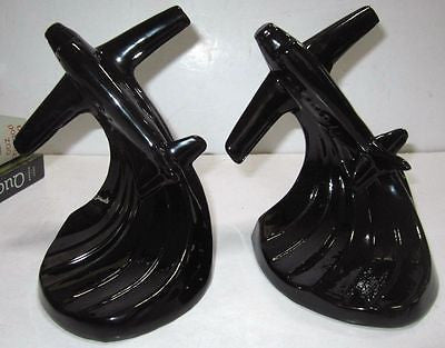 Piper Cub -Airplane Bookends Art Deco in Black on Aluminum metal a pair USA