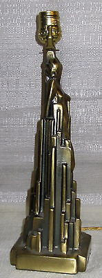 Frankart spirit of modernism art deco lamp in antique brass patina all metal USA