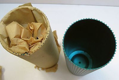 1950's Eames style retro anodized aluminum green vase drinking tumbler glass USA