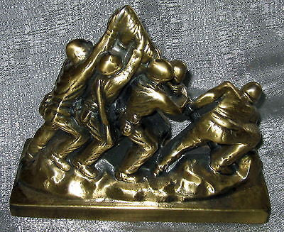 USMC WWII Iwo Jima monument statue brass metal very heavy USA made no flag