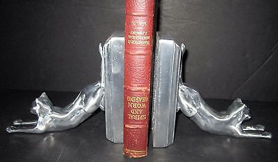 Frankart Style Cats Up + Down Bookends Art Deco Moderne aluminum castiings pair