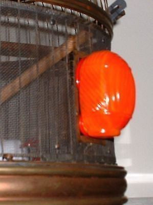 Glass Classic Bird Cage Feeders Orange Agate GLASS  A Pair 2  piecES