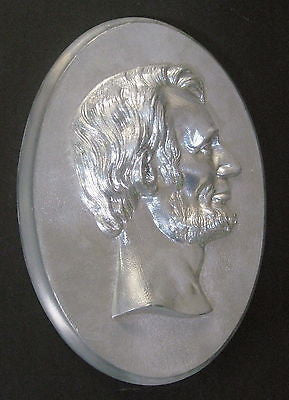 Vintage Abraham Lincoln Large Metal Wall Plaque