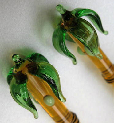 (4 PCs) PALM TREE Lead Crystal GLASS Cocktail Sticks, A set of 4,  stiXS