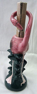 Flamingo huge standing candlestick ceramic 9" tall single stick