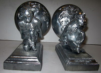 Frankart Style Atlas Male Bookends Art Deco in Aluminum metal  GAY IntereST