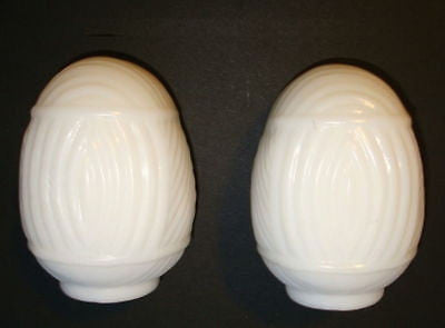 Glass Classic Bird Cage Feeders WHITE MILK GLASS,#1, A  Pair, 2 piecES