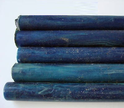 Bakelite Catalin rod 7/16" by 4-1/2" mottled marbled blue sold each Katalin USA