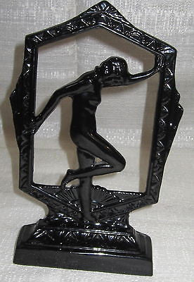 Frankart style flapper nymph art deco in black lamp base body USA