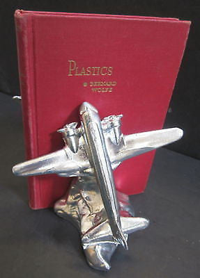 DC-3 - Airplane Bookends Art Deco in Unfinished Aluminum Made in USA a pair