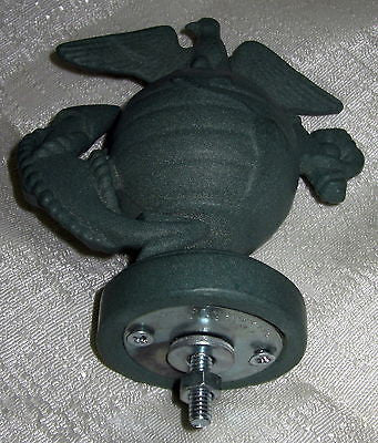 USMC Marine Corps Insignia Auto car Hood Ornament Mascot Green Patina Topper USA