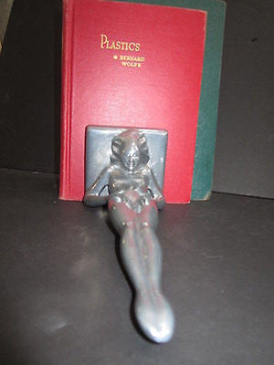 Frankart Standing Nymphs Bookends Art Deco Polished Aluminum 9-1/4" Tall a pair