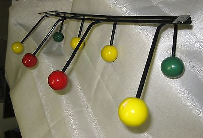 EAMES RETRO Style "W" SHAPE WIRE WALL RACK with 8 COLORED BALLS,Steel+Wood Balls