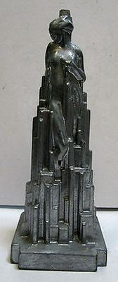 Frankart spirit of modernism art deco lamp base all metal a defect hole in front