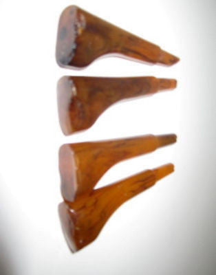 Bakelite Catalin handles rods apple juice tortoise shell 3-3/4" polished USA