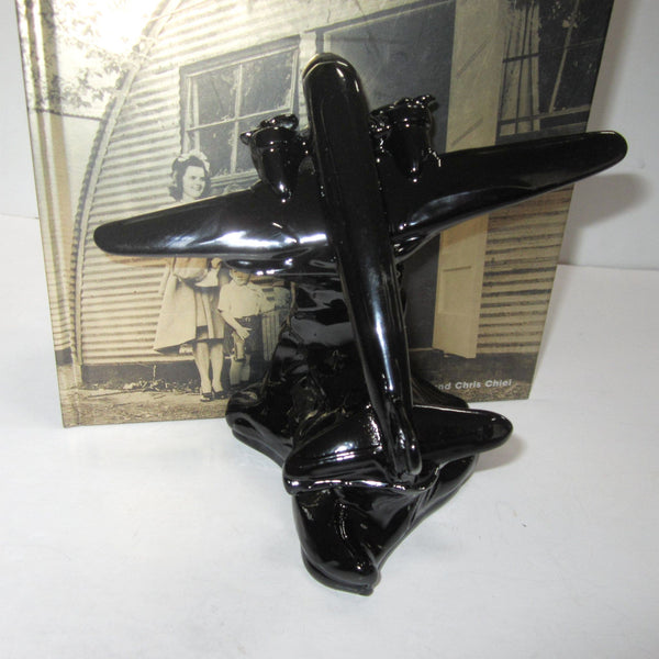 DC-3 Airplane Art Deco bookends, black (pair)