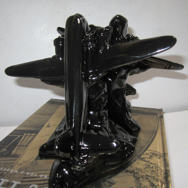 DC-3 Airplane Art Deco bookends, black (pair)