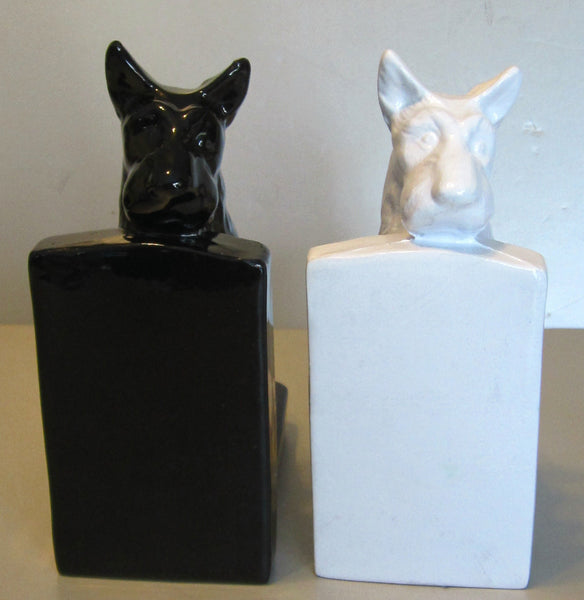Scottie Dogs bookends, black & white (pair)