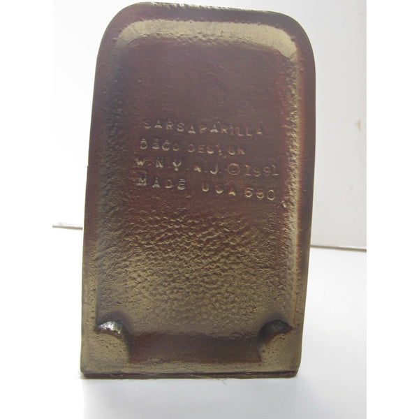 Jumping Trout single bookend, brass