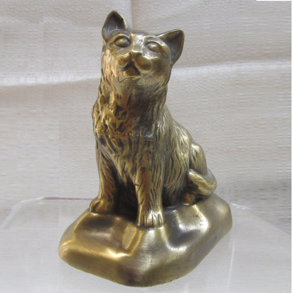 Cute Cat brass bookends or bank (pair)